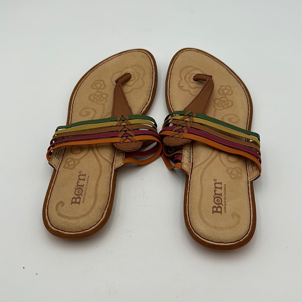 Born Hoda Citrus Multi Flat Thong Flip Flop Sandals Womens